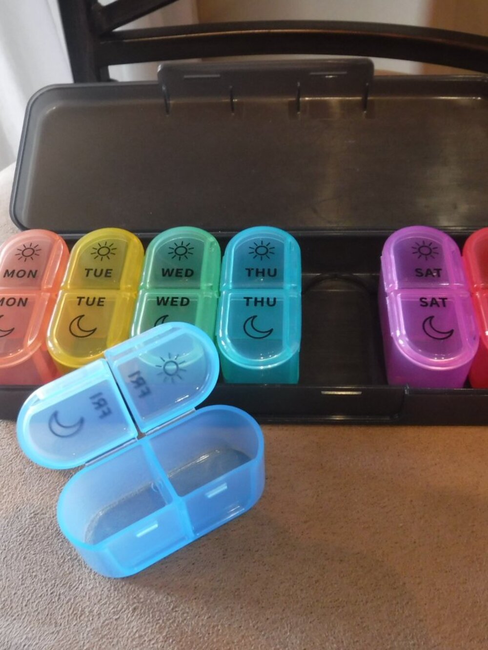 7 Days AM/PM Pill Organizer - 2 Times a Day Large Weekly Pills Case